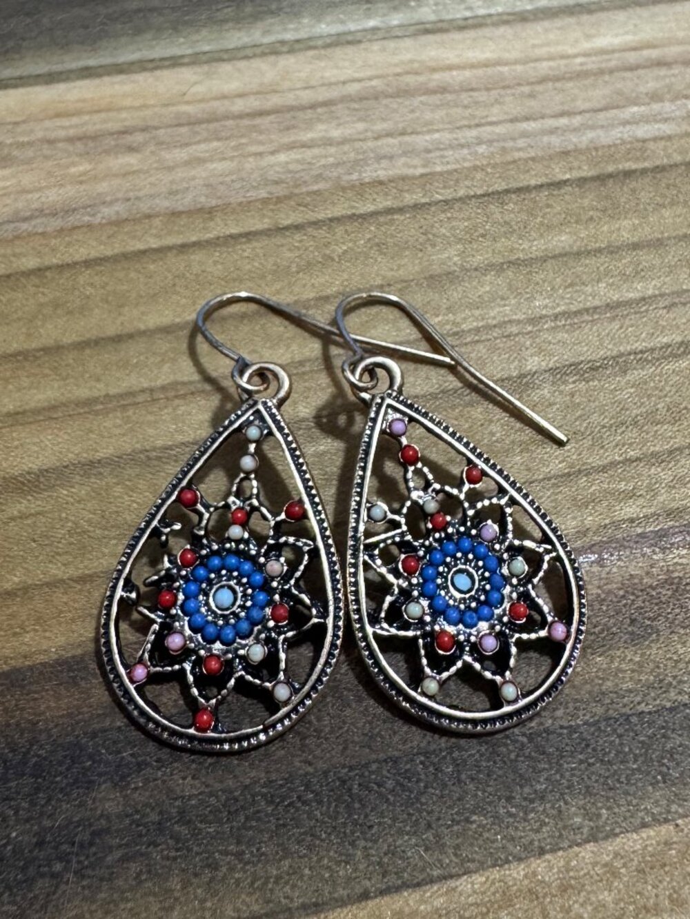 Boho muli color floral drop earrings